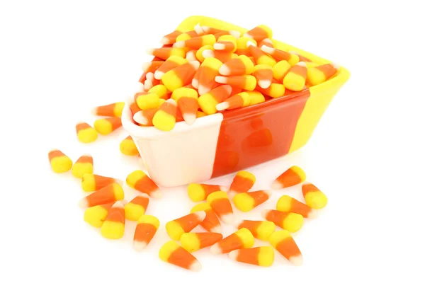 Candy corn in schotel — Stockfoto