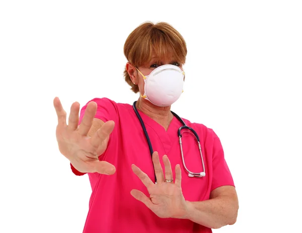 Nurse With Mask Staying Away — Stock Photo, Image
