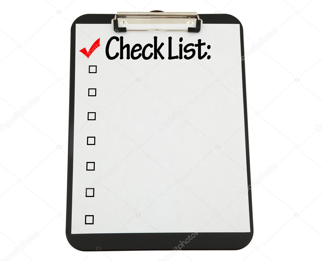 Black Clipboard with Check List Attached