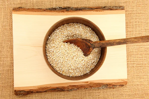 Top View A Bowl Of Raw Oatmeal — Stock Photo, Image