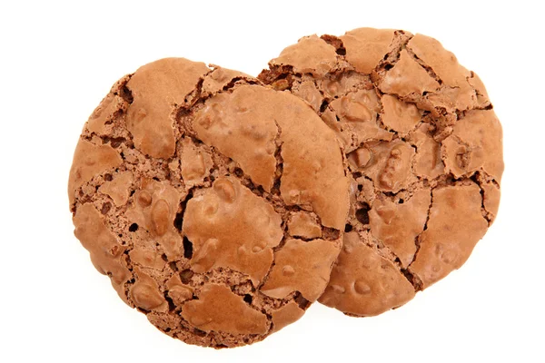 Top Down View Of A Pair Of Chocolate Chewy Cookies — Stock Photo, Image