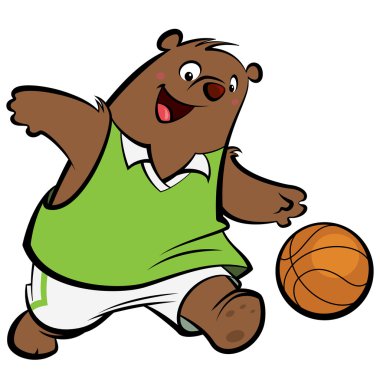karikatür ayı basketbolcu