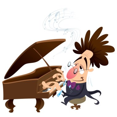 karikatür piyanist