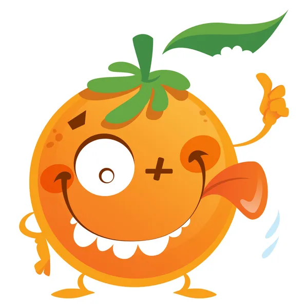 Carácter naranja loco — Vector de stock