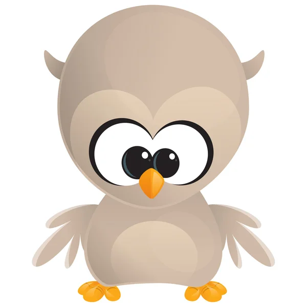 Söta tecknade baby owl — Stock vektor