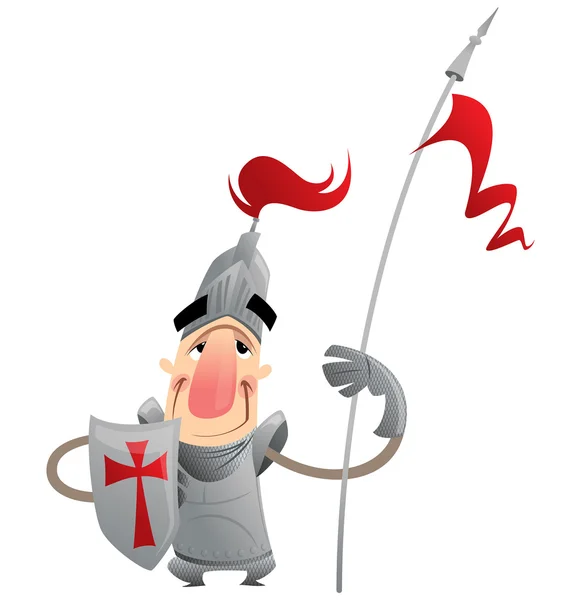 Funny cartoon knight — Stock Vector