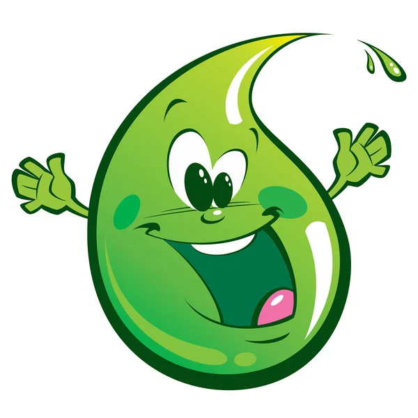 幸せな緑のドロップ — ストックベクタ