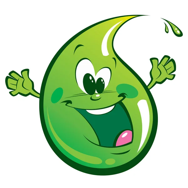 Gota feliz verde — Vector de stock