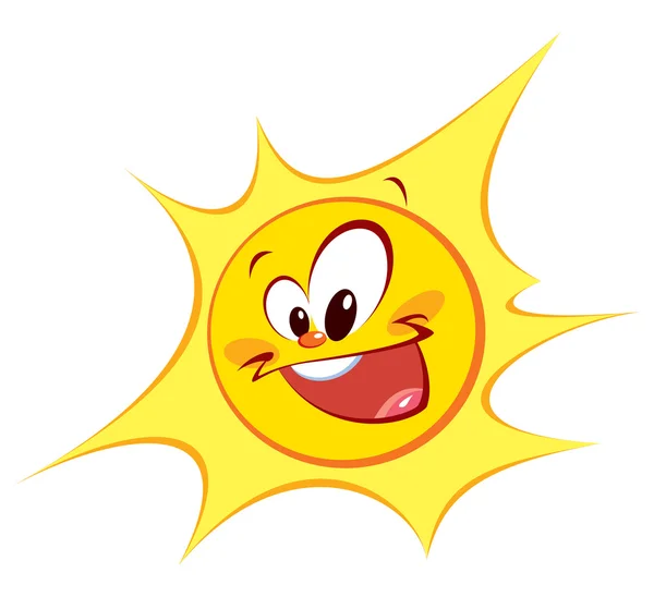 Happy sun (coloured outlines) — Stock Vector