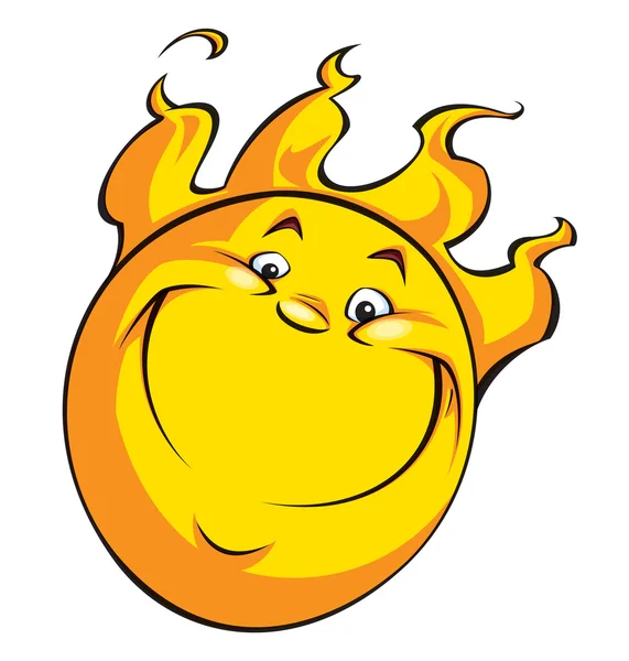 Glædelig smilende sol – Stock-vektor
