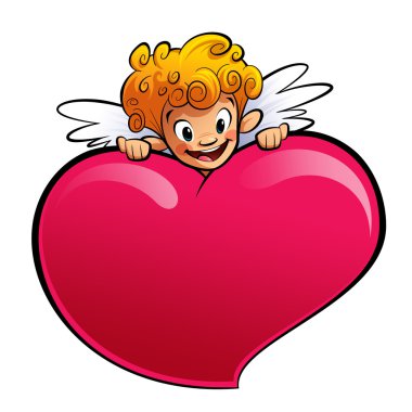 kocaman bir kalbin arkasında Cupid