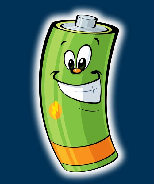 Szczęśliwy kreskówka baterii — Zdjęcie stockowe
