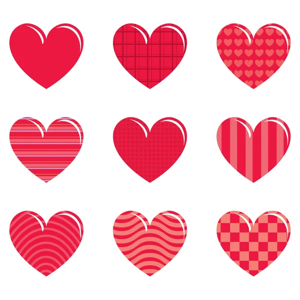 9 hearts — Stock Photo, Image