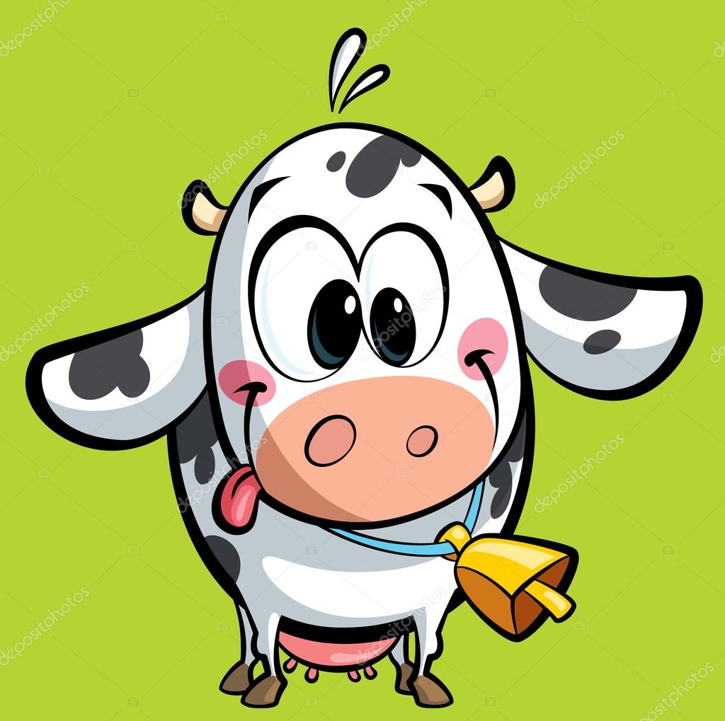 Cartoon cute baby cow