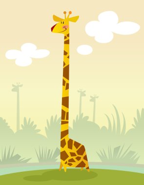 Smiling cartoon giraffe clipart