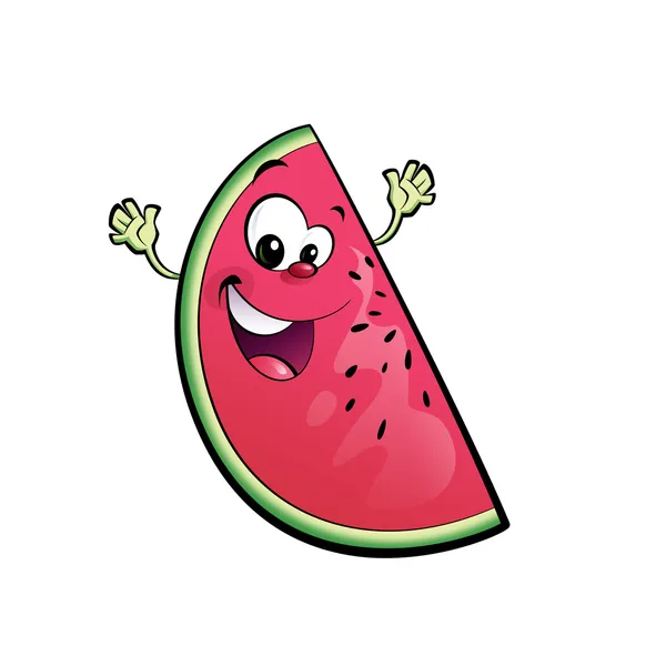 Glückliche Zeichentrickfigur Wassermelone — Stockfoto