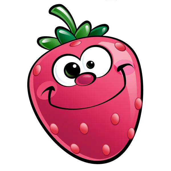 Happy cartoon strawberry character — Stock Photo, Image