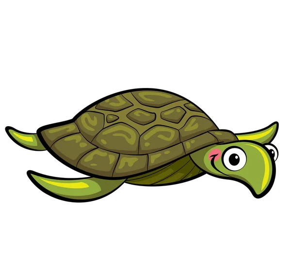 Cartoon glimlachend zeeschildpad — Stockfoto