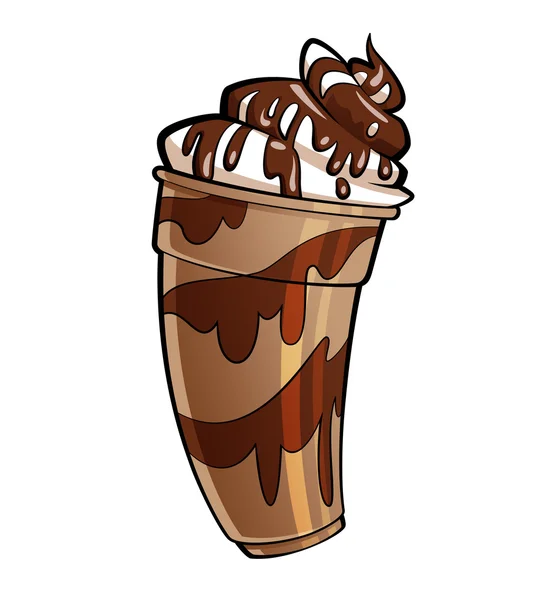 Γυαλιστερό σοκολάτα milkshake κινουμένων σχεδίων — Φωτογραφία Αρχείου