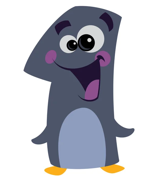 Numero 1 pinguino faccina sorridente — Vettoriale Stock