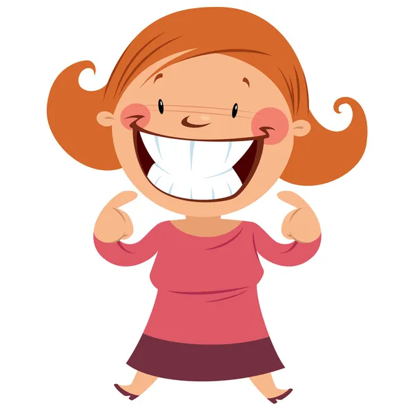 Happy woman smiling showing her smile and teeth — Stock Vector