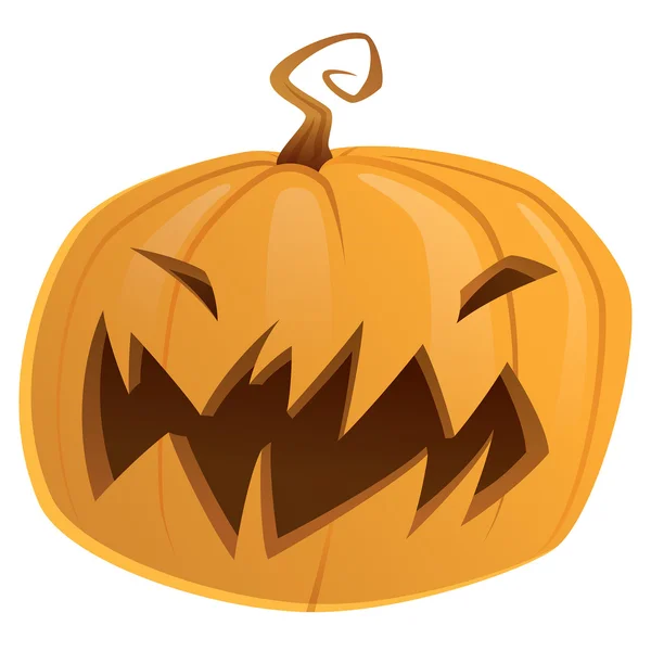 Halloween spaventoso cartone animato vettore zucca dolcetto o trattare isolato — Vettoriale Stock