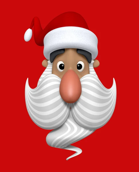 Cartoon Christmas Santa Claus character head — Stock Photo, Image