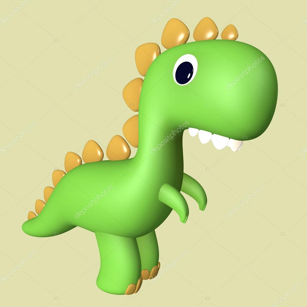 Desenho animado de dinossauro marrom tiranossauro rex