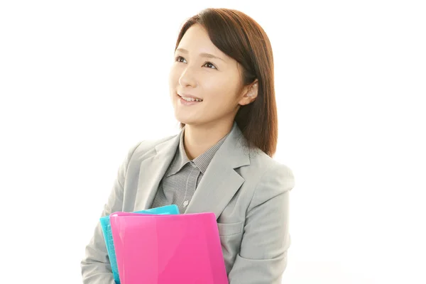 Escritório senhora sorrindo — Fotografia de Stock