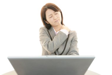 sert omuz ile sorunlu işçisi kadın ofis