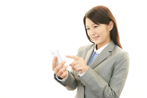 Woman with smartphone — Stock Photo, Image