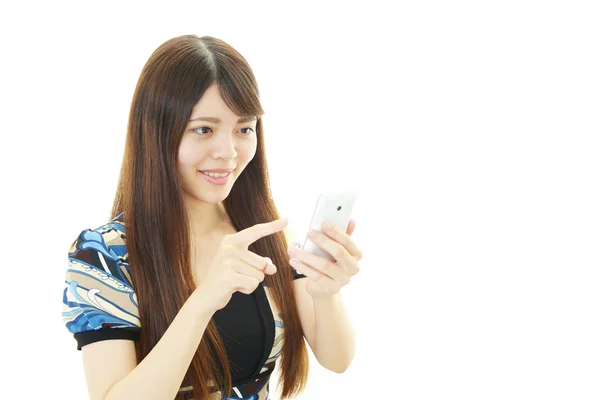 Žena s chytrým telefonem — Stock fotografie