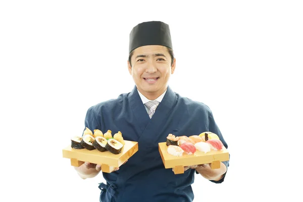 Retrato de um chef japonês — Fotografia de Stock