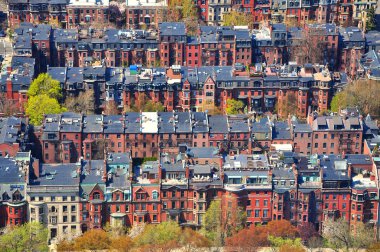 Rows of houses in Back Bay, Boston clipart