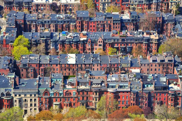 Ряды домов в Back Bay, Бостон — стоковое фото