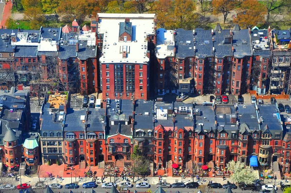 Рядки з будинків у Бек-Бей в Бостоні — стокове фото