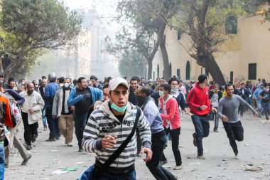 Massive protest in Cairo, Egypt clipart