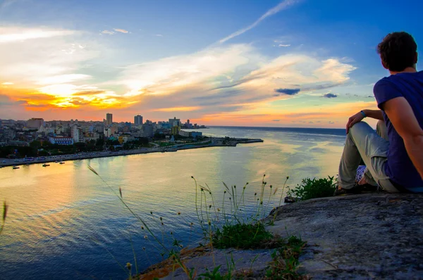 Havana (Cuba) ao pôr-do-sol — Fotografia de Stock