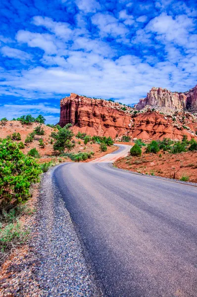 A park road in Capitol Reef National Park, Utah, Estados Unidos Imagen De Stock