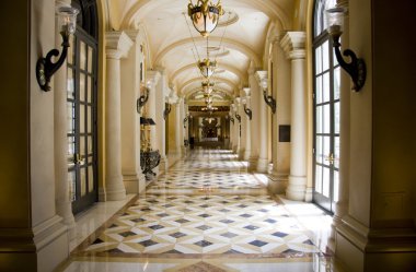 Luxury classic colonnade corridor clipart