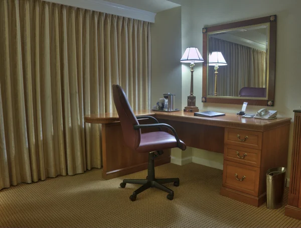 Study room with armchair lamp and mirror — Stock Photo, Image