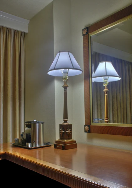 Lamp and its reflection in mirror — Stock Photo, Image