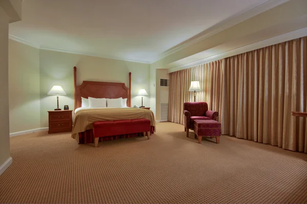 Bedroom with curtain — Stock Photo, Image