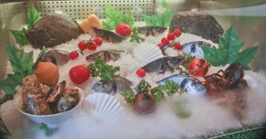 Icy seafood showcase clipart
