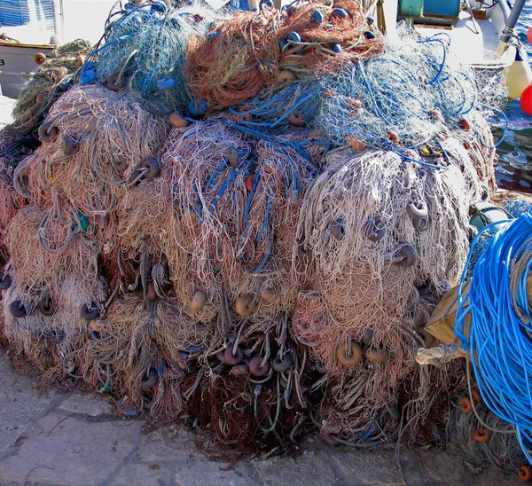 Mucchio di rete da pesca ritorta — Foto Stock