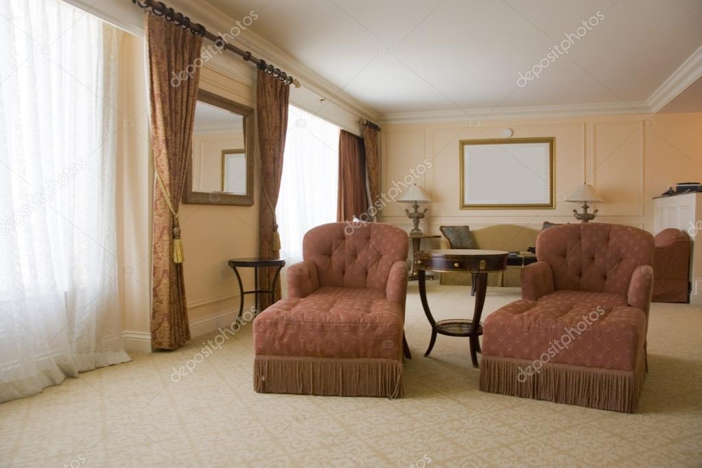 Classic sitting room with two armchairs