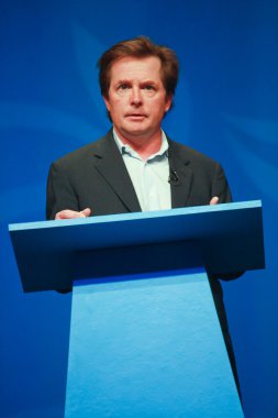 aktör michael j. fox, IBM lotusphere 2012 Konferansı'na adresi sunar