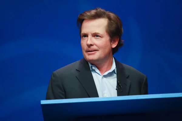 Actor Michael J. Fox delivers an address to IBM Lotusphere 2012 conference — Stock Photo, Image