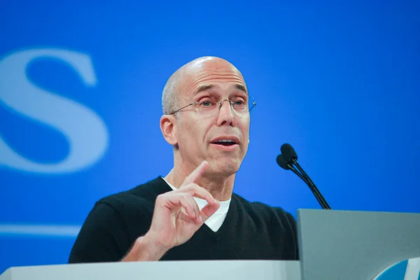 DreamWorks Animation chief executive officer Jeffrey Katzenberg delivers an address to HP Discover 2012 conference — Stock Photo, Image