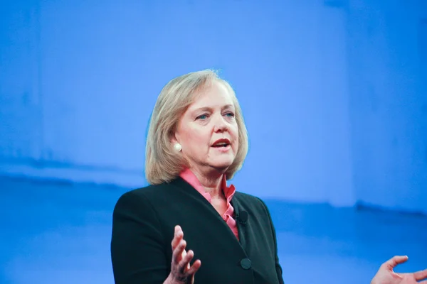 El presidente y director ejecutivo de HP, Meg Whitman, pronuncia un discurso en la conferencia HP Discover 2012 — Foto de Stock